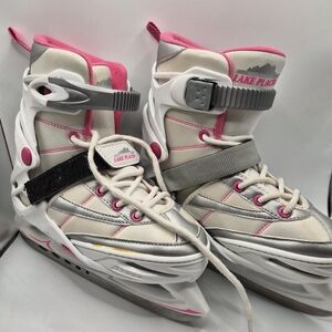 Lake Placid Kids Pink & Gray Adjustable Winter Ice Skates
